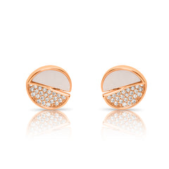 Double Love Stud Rose Gold Earrings