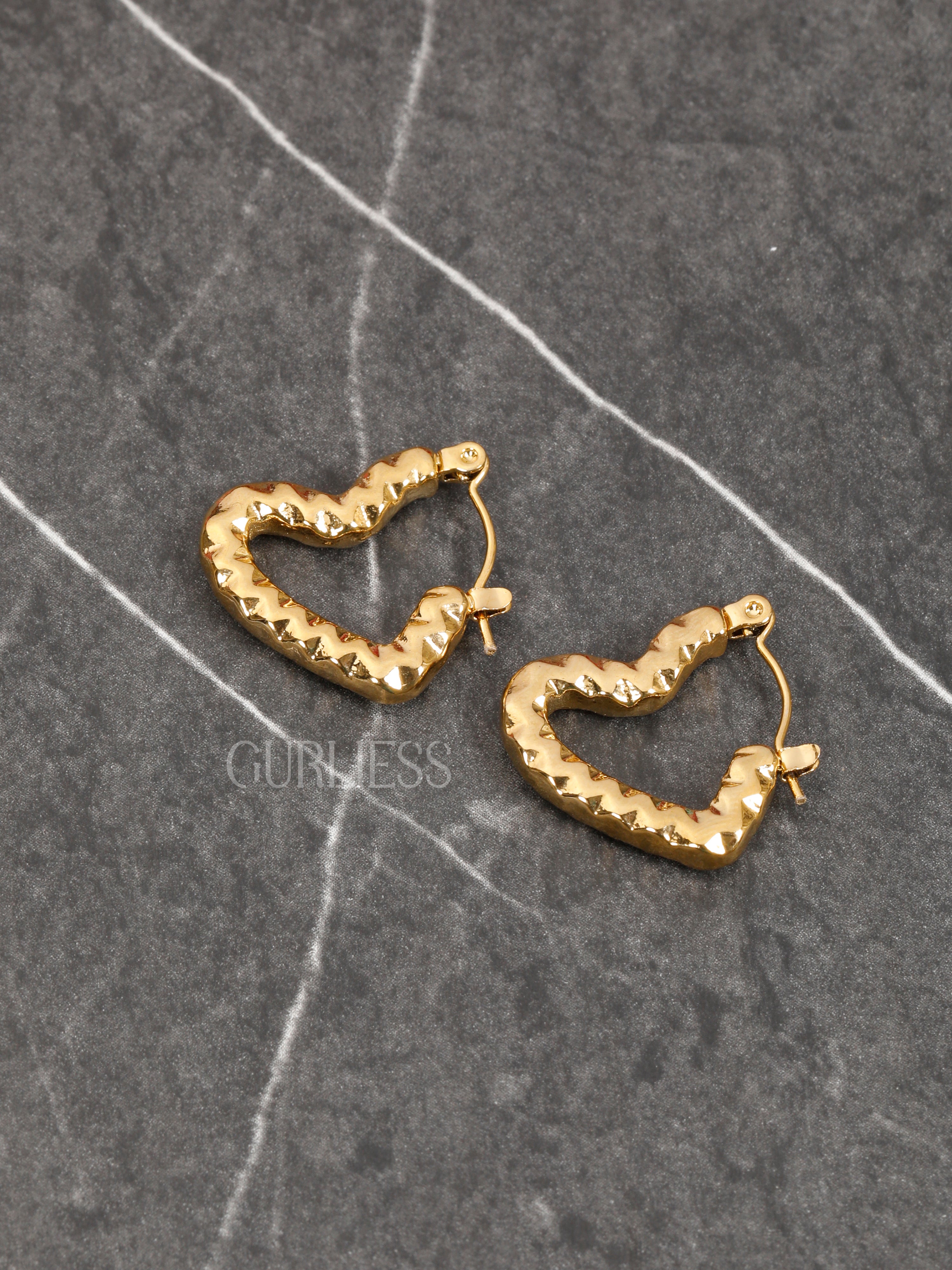 Dew Gold Hearts Earrings