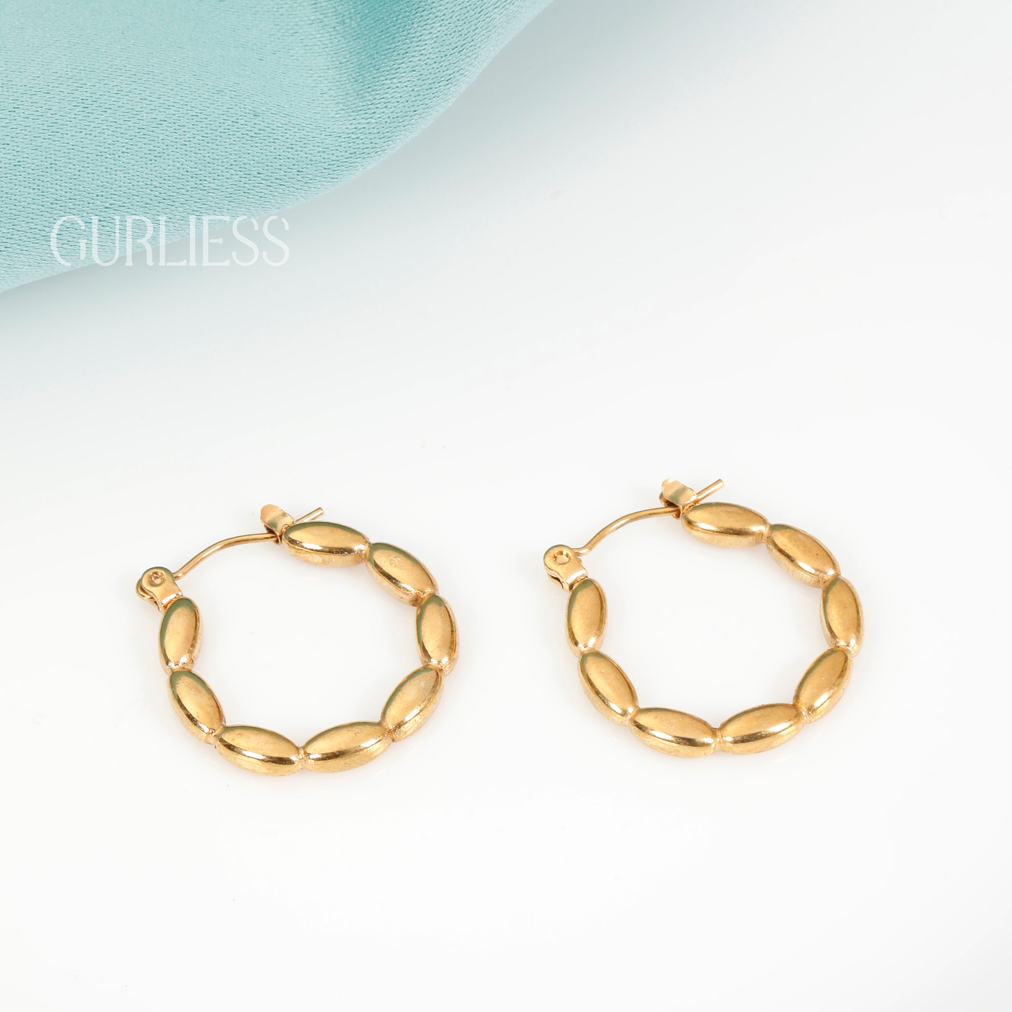 Pleated Frost Hoops Earrings