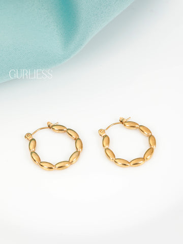 Pleated Frost Hoops Earrings