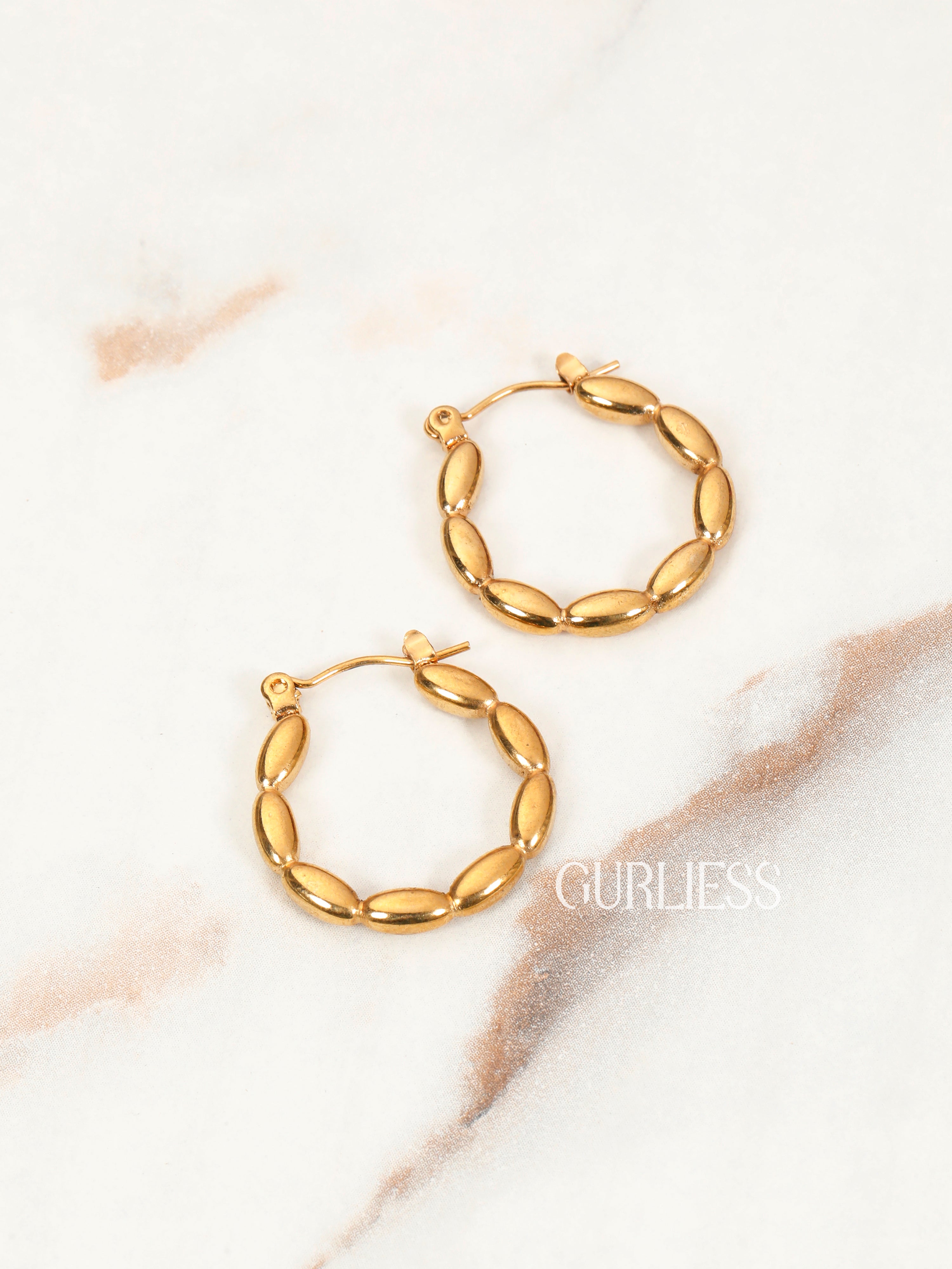Pleated Frost Hoops Earrings