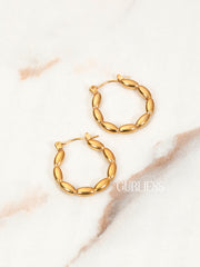 Pleated Frost Hoops Earrings