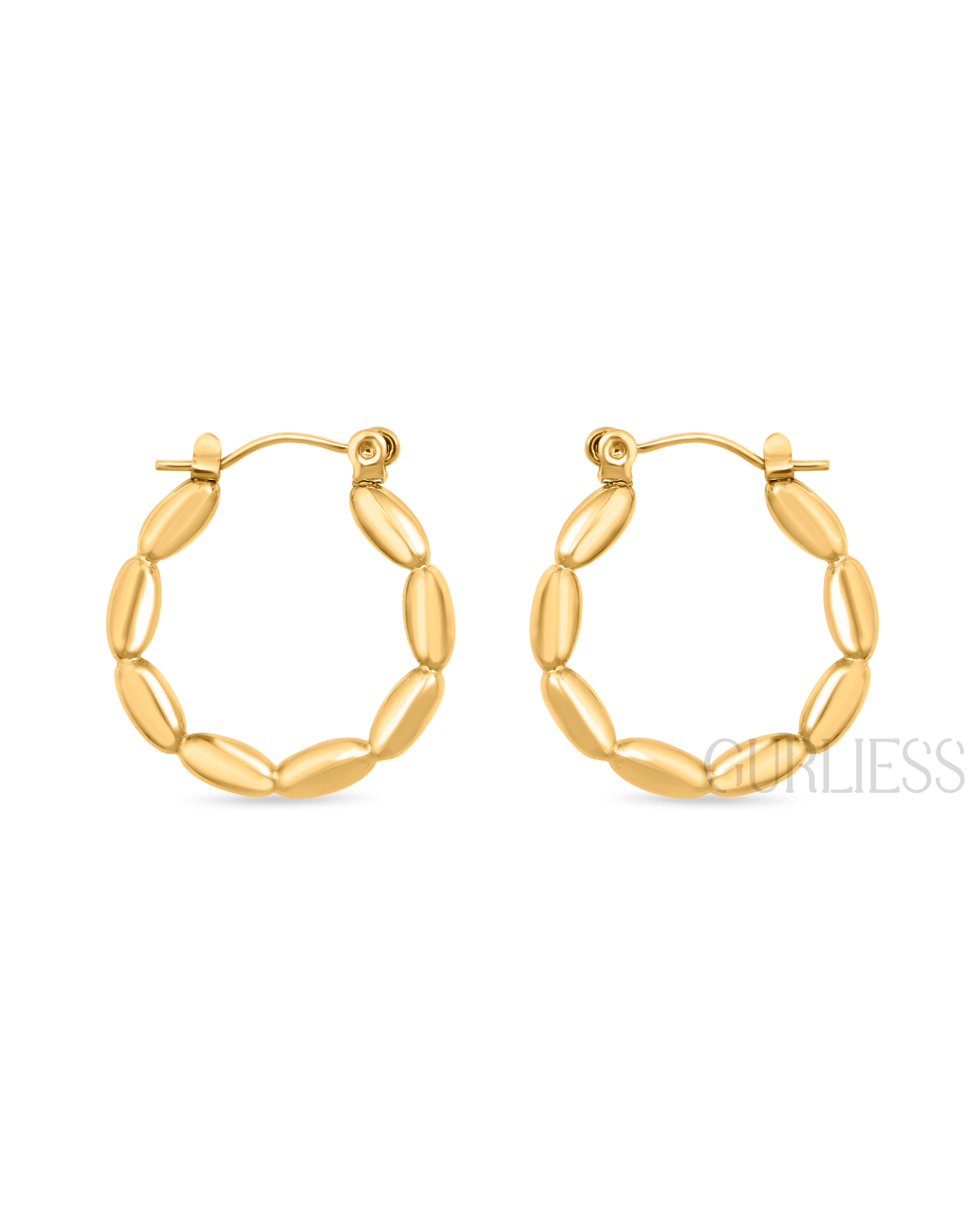 Pleated Frost Hoops Earrings