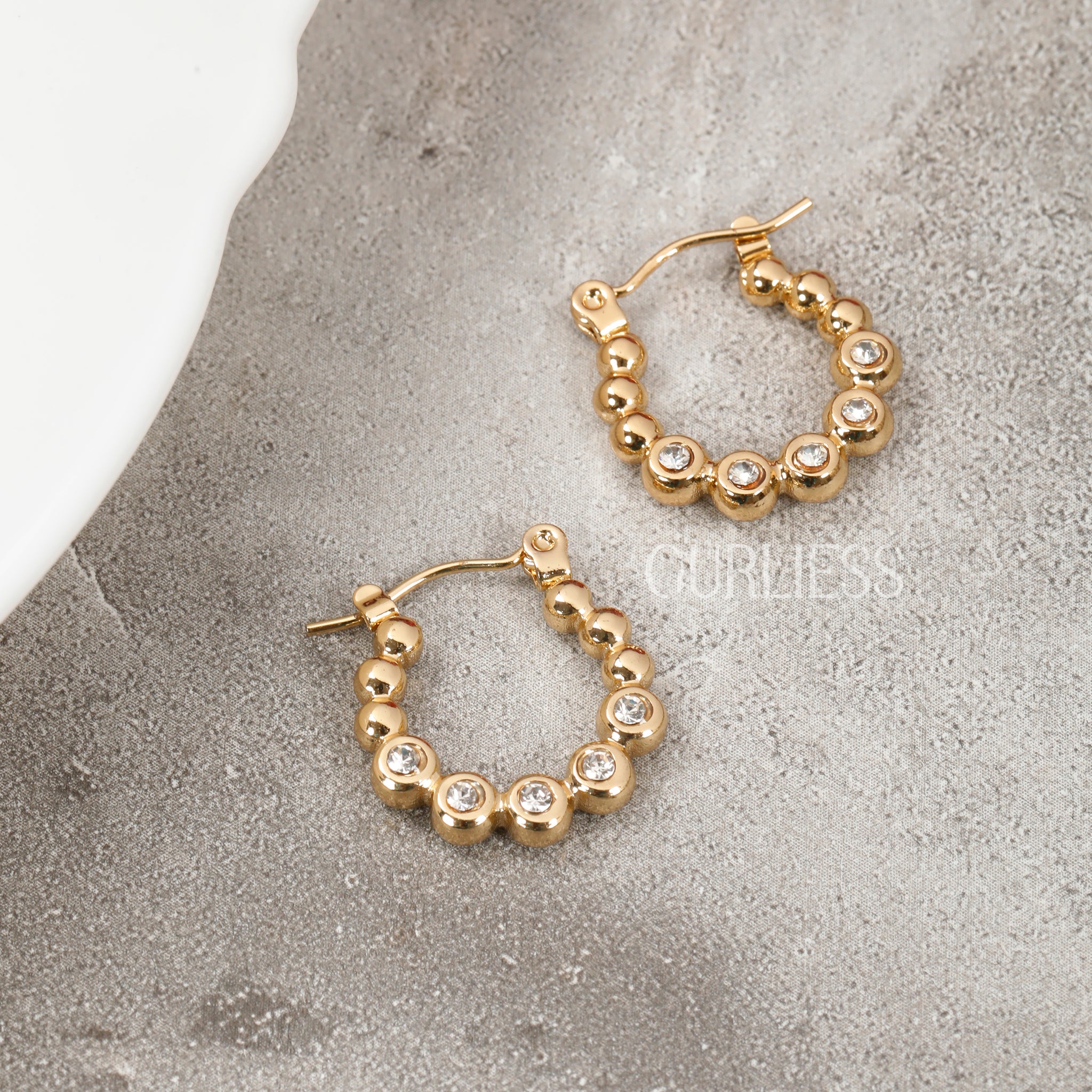 Crystal Cluster Hoops Earrings