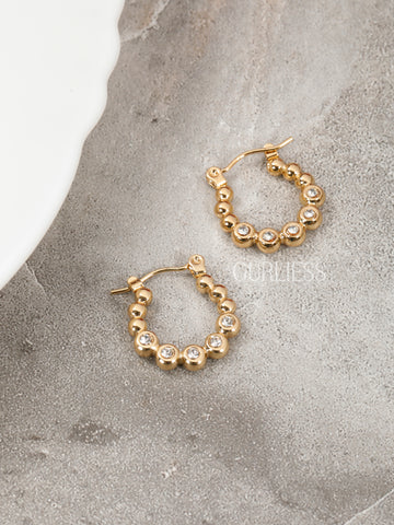 Crystal Cluster Hoops Earrings