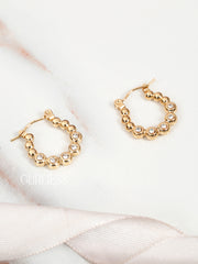 Crystal Cluster Hoops Earrings