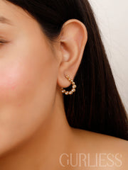 Crystal Cluster Hoops Earrings