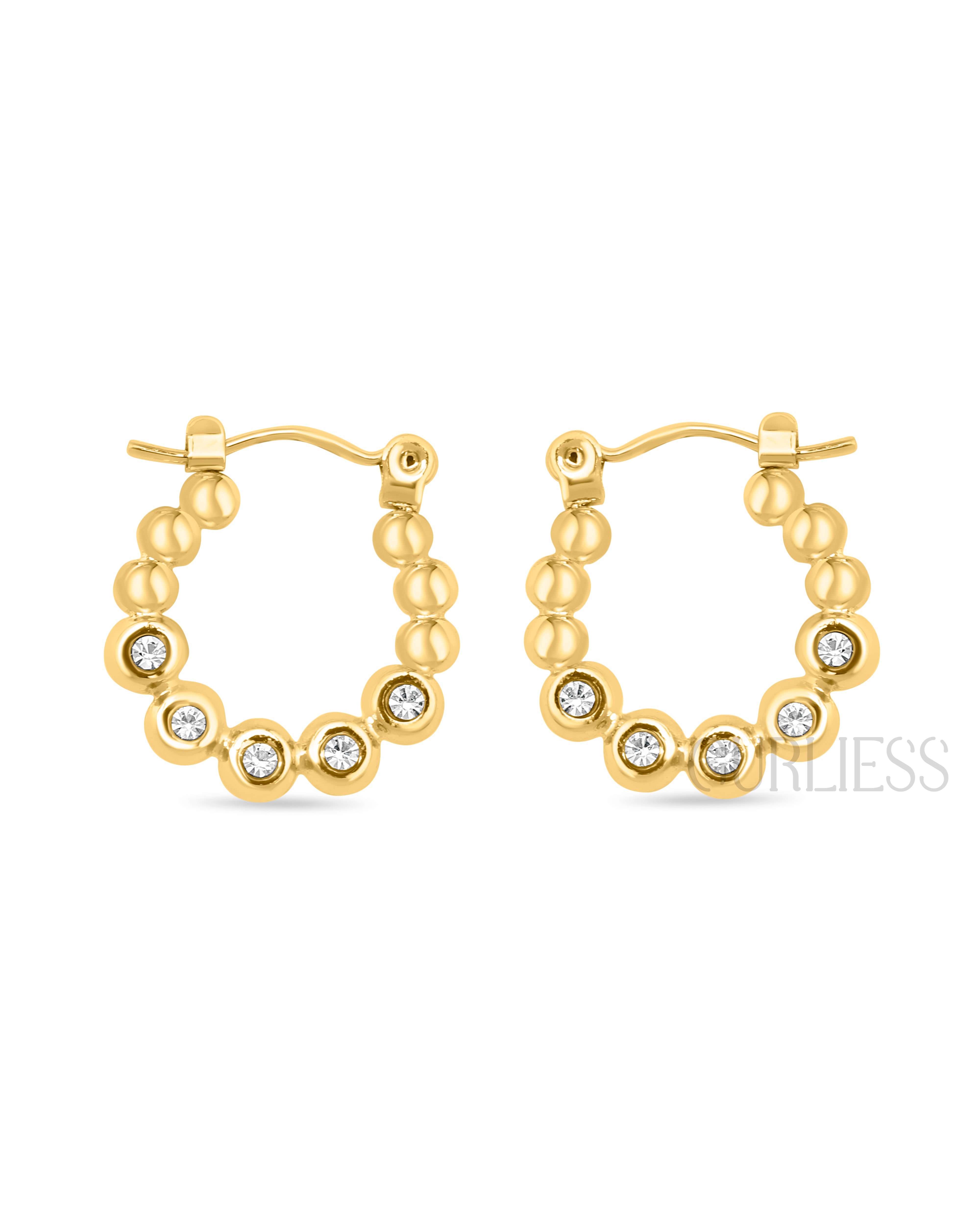 Crystal Cluster Hoops Earrings