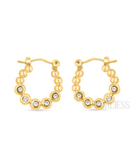 Crystal Cluster Hoops Earrings