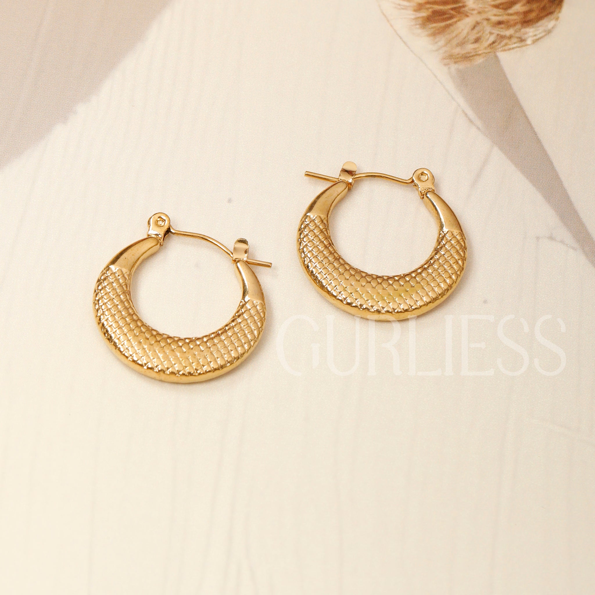 Cross Cut Hoops Earrings