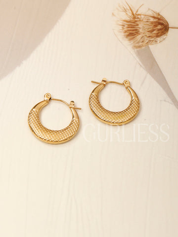 Cross Cut Hoops Earrings