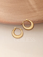 Cross Cut Hoops Earrings