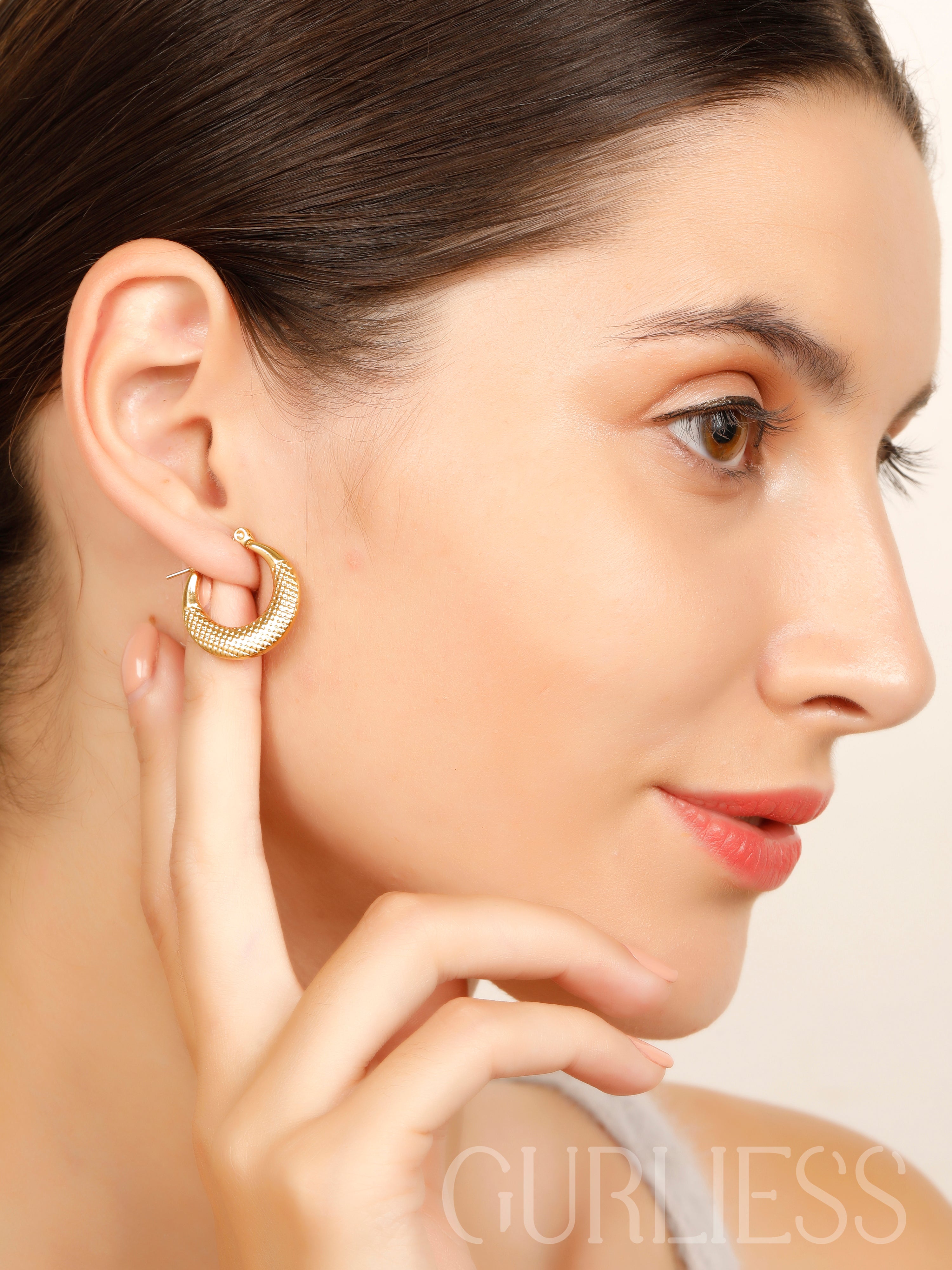 Cross Cut Hoops Earrings