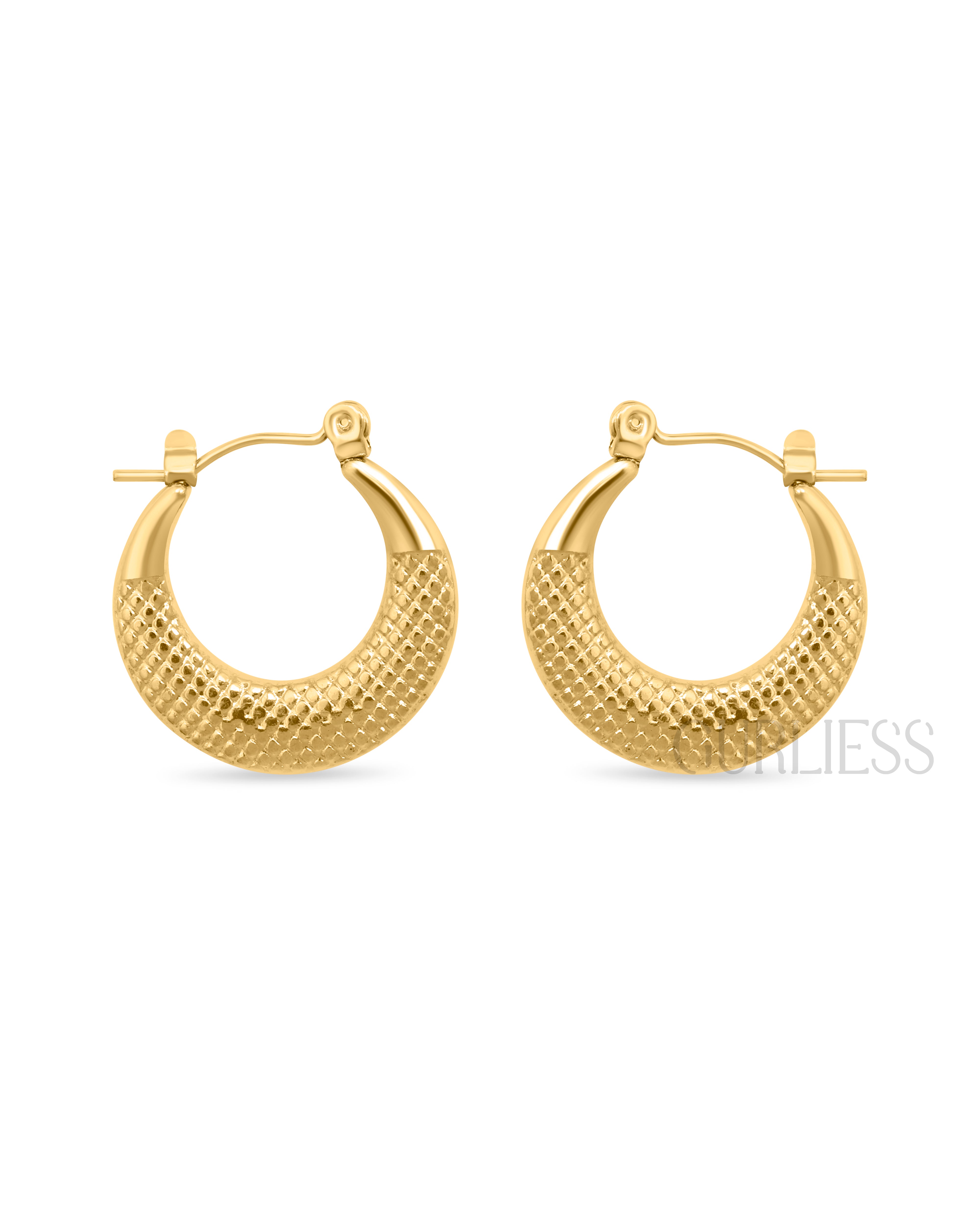 Cross Cut Hoops Earrings