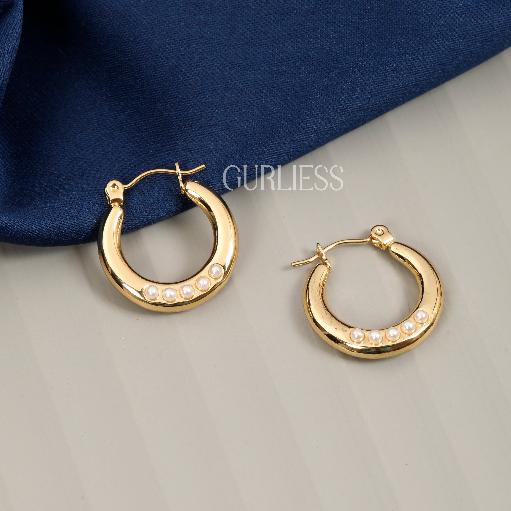 Gemma Pearl Hoops Earrings