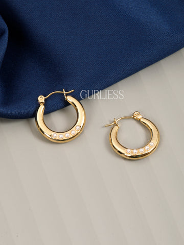 Gemma Pearl Hoops Earrings