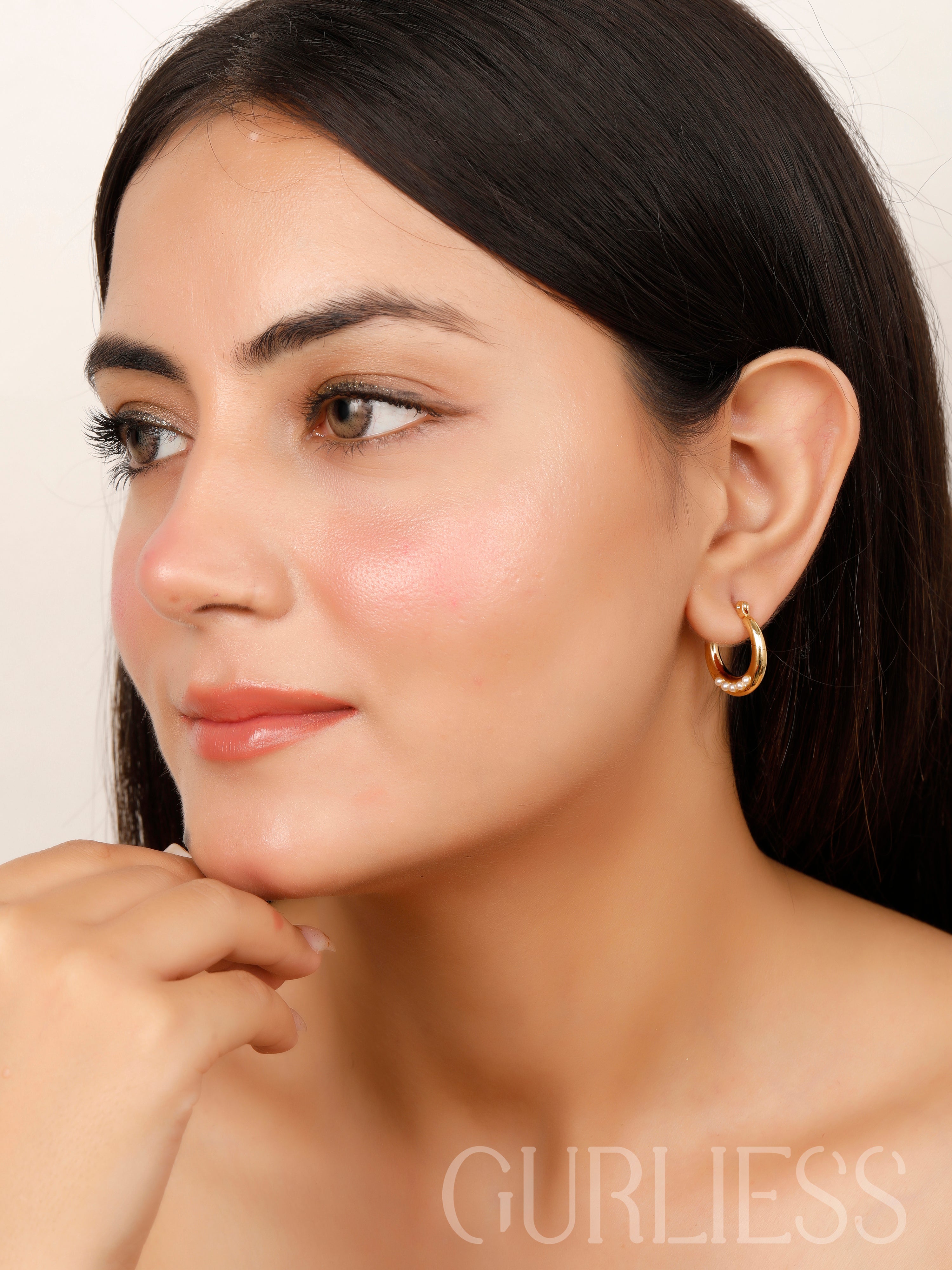 Gemma Pearl Hoops Earrings