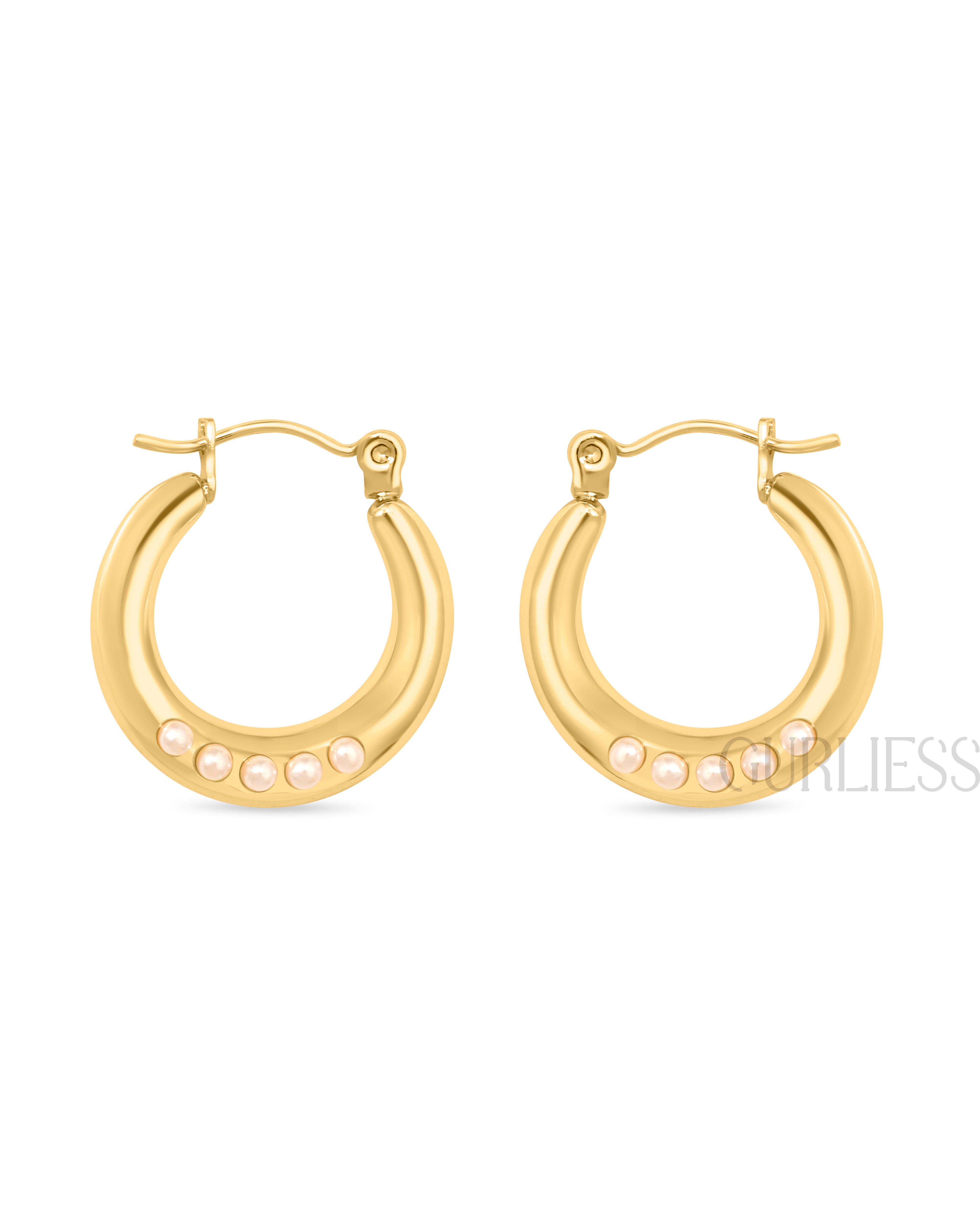 Gemma Pearl Hoops Earrings