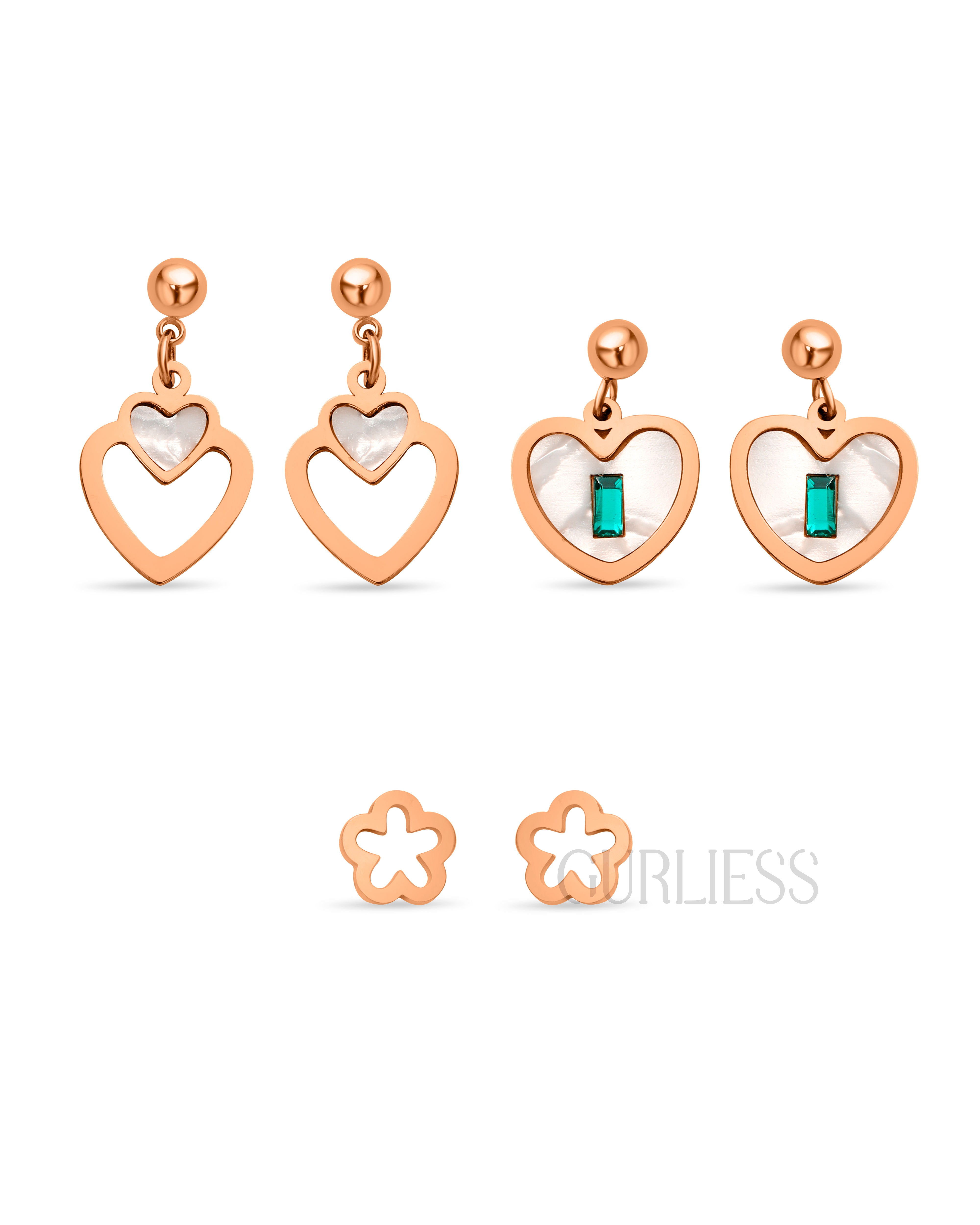 Cocktail Couture Rose Gold Earring Combo