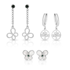 Hanging Floral Bloom Earrings Combo