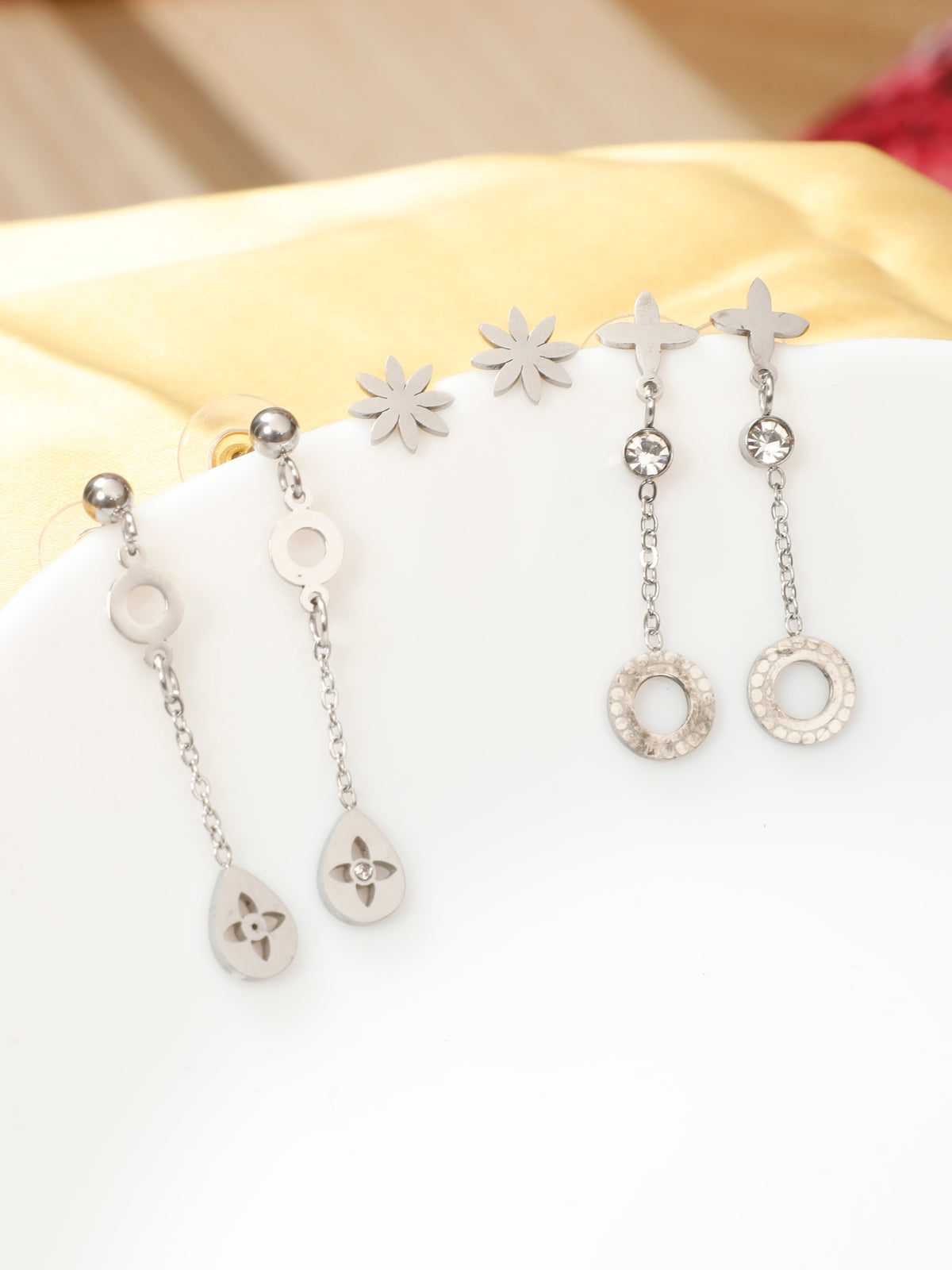 Danglers Silver Earrings Combo