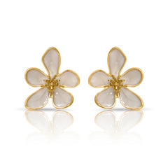White Daisy Earrings