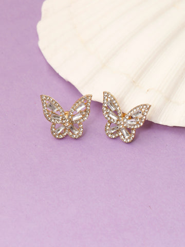 Radiant butterfly stud earrings