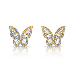 Radiant butterfly stud earrings