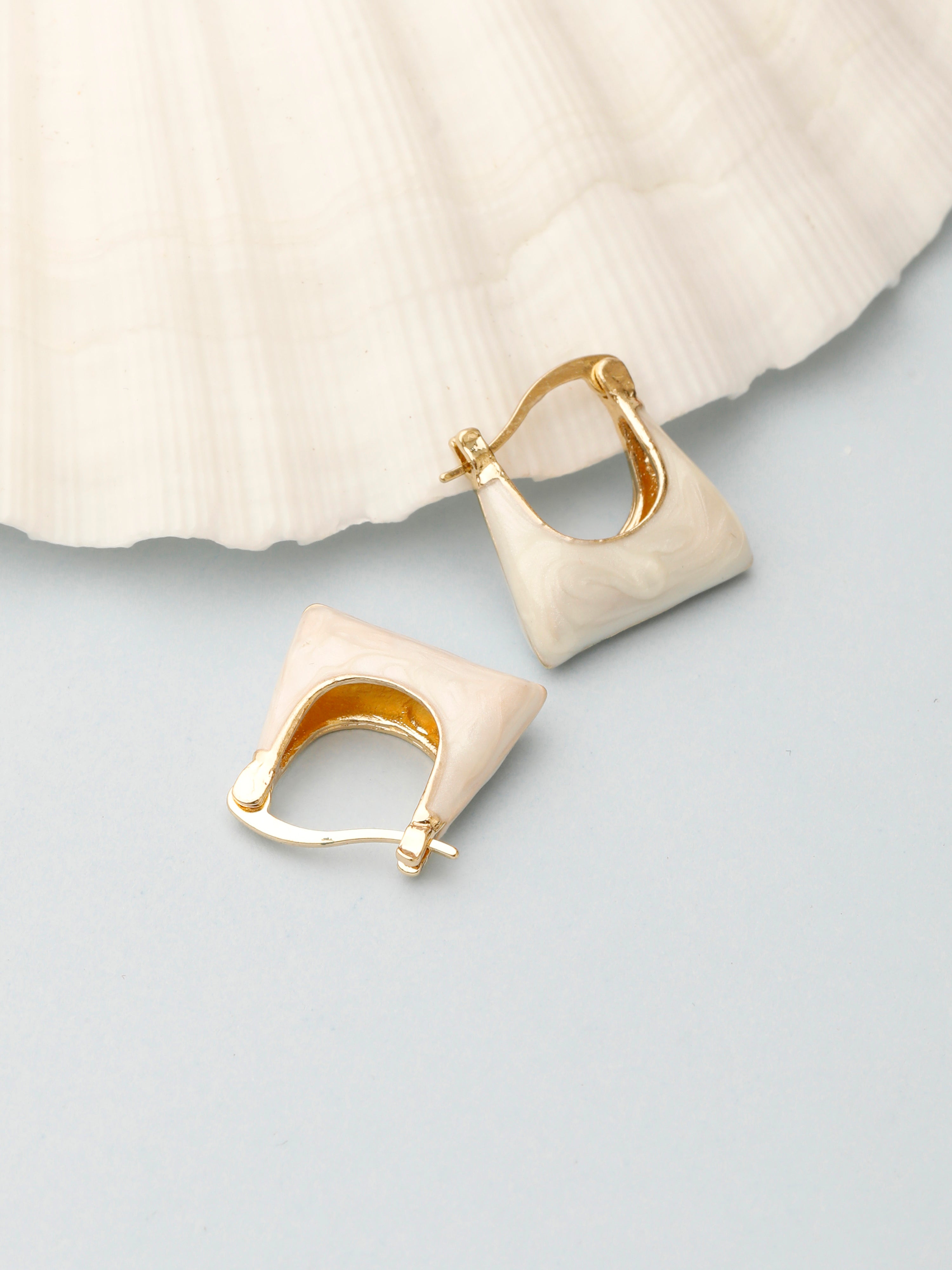 Gold and White Enamel