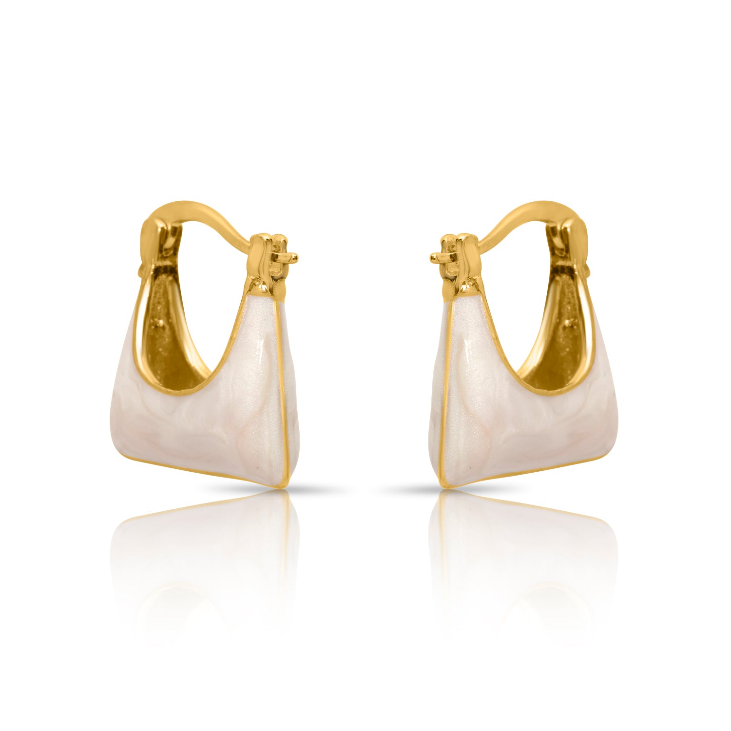 Gold and White Enamel