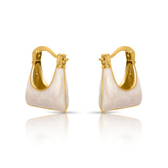 Gold and White Enamel