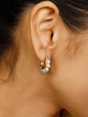 Radiant pearl hoops