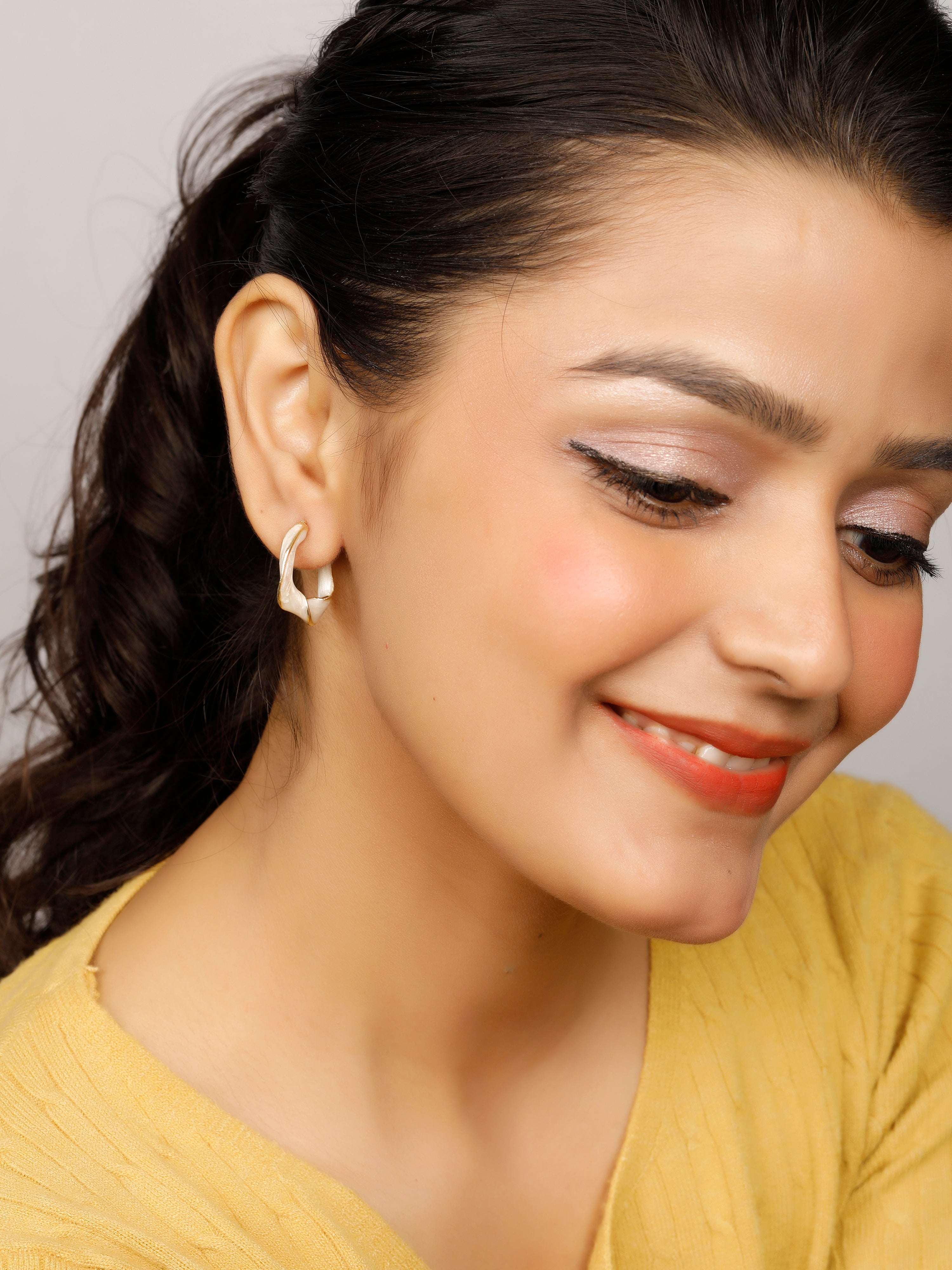 Modern Wave Hoop Earrings