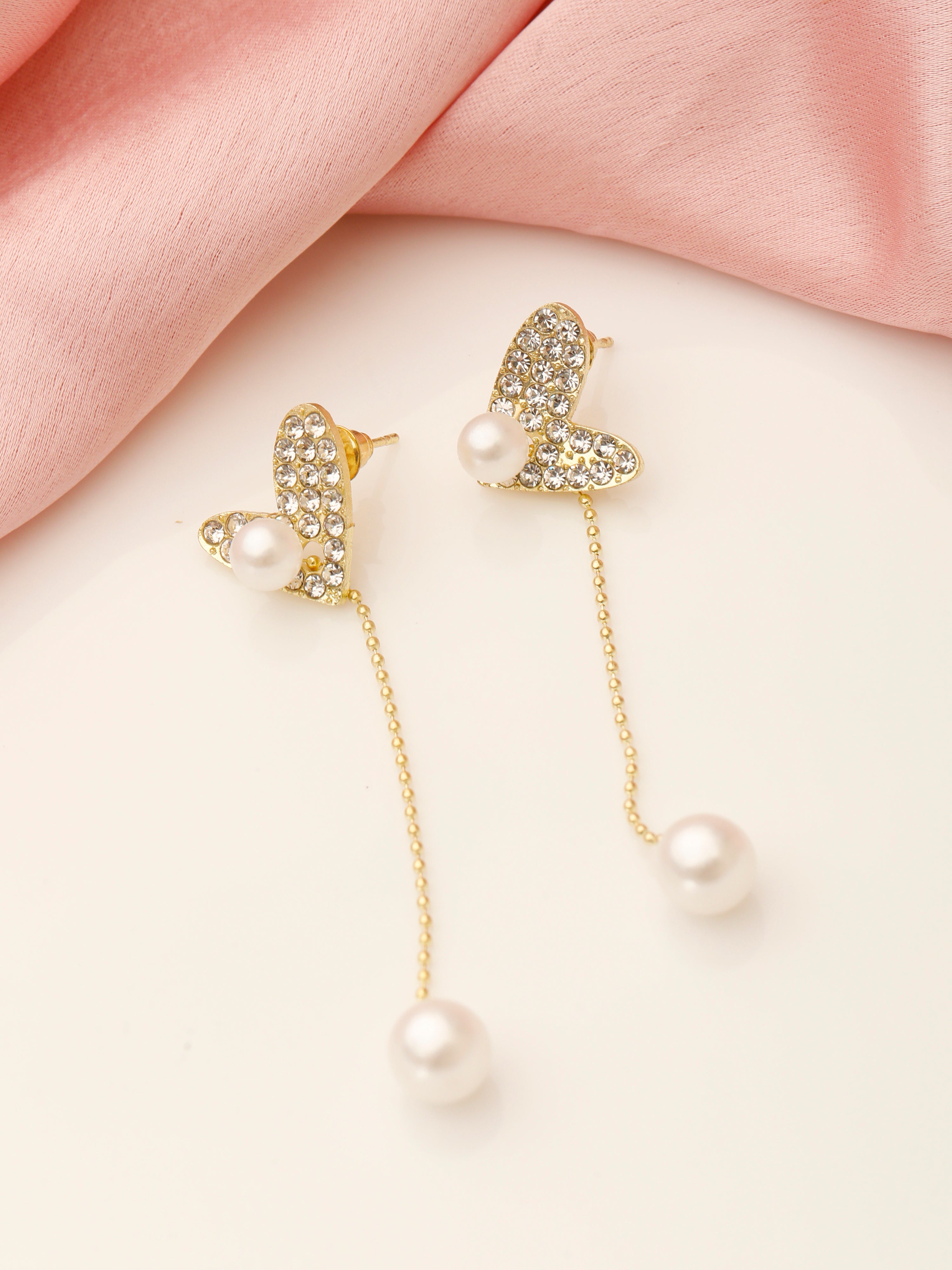 Heart shaped dangle earrings