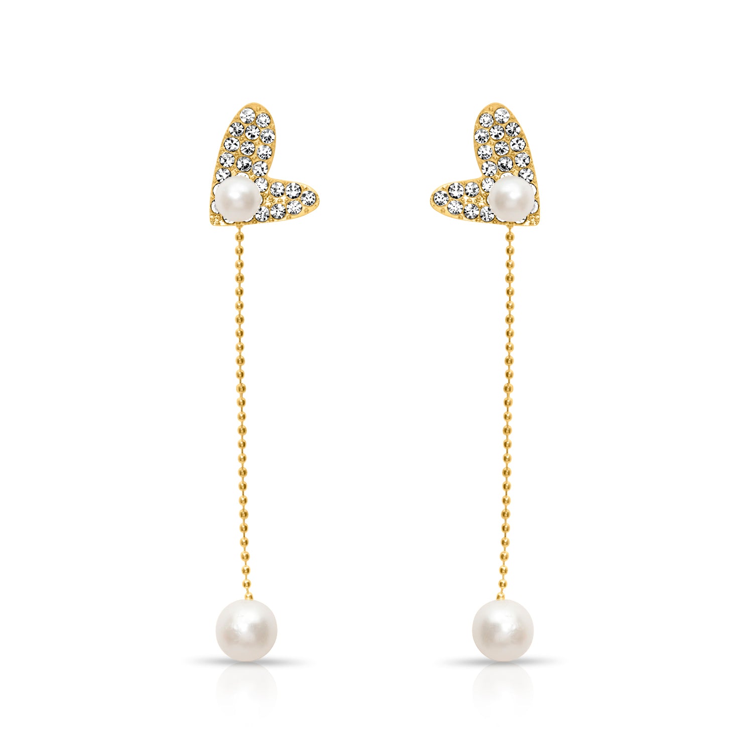 Heart shaped dangle earrings
