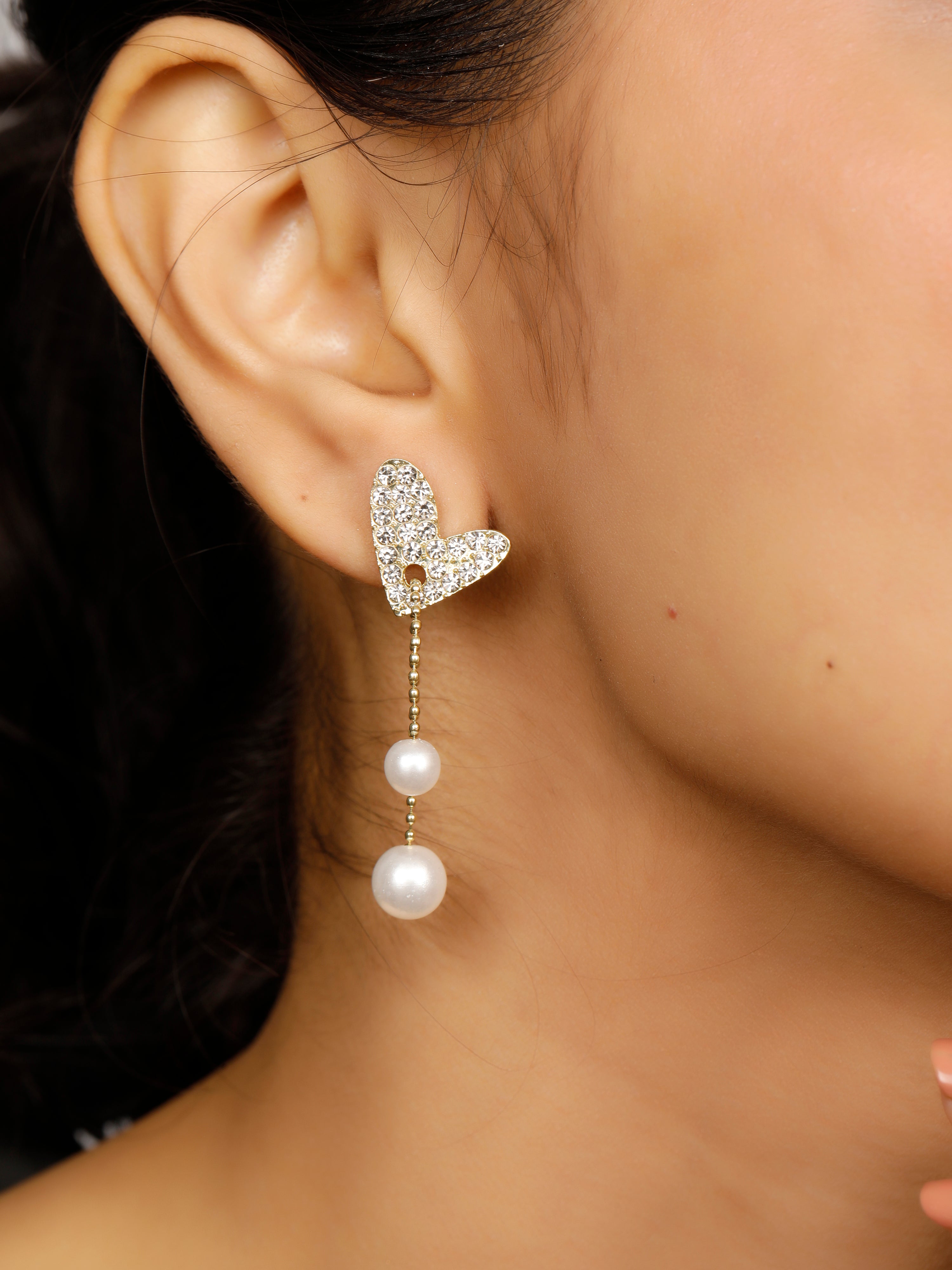 Heart shaped dangle earrings