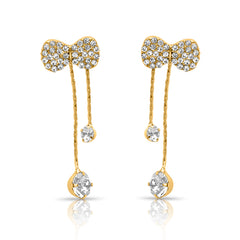 Crystal-Encrusted Double Bow Earrings