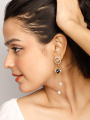 Hanging Blue Pearl Earrings