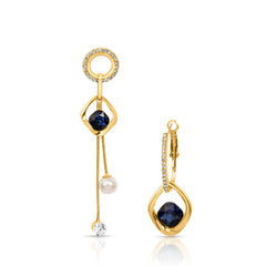 Hanging Blue Pearl Earrings
