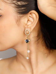 Hanging Blue Pearl Earrings
