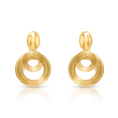 Concentric Circle Gold Earrings
