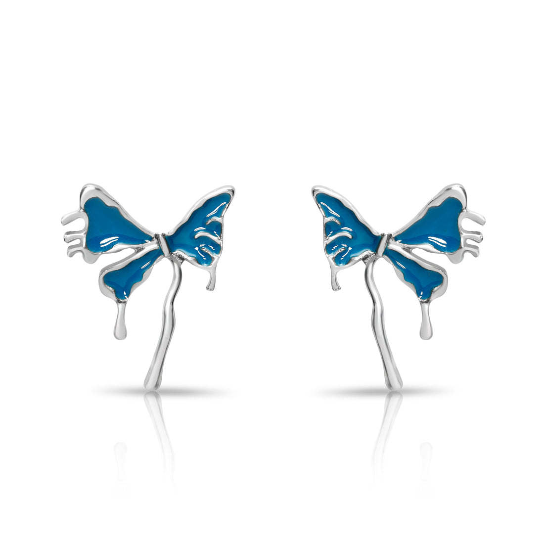 Gracia Silver Blue Butterfly Earrings