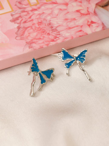 Gracia Silver Blue Butterfly Earrings