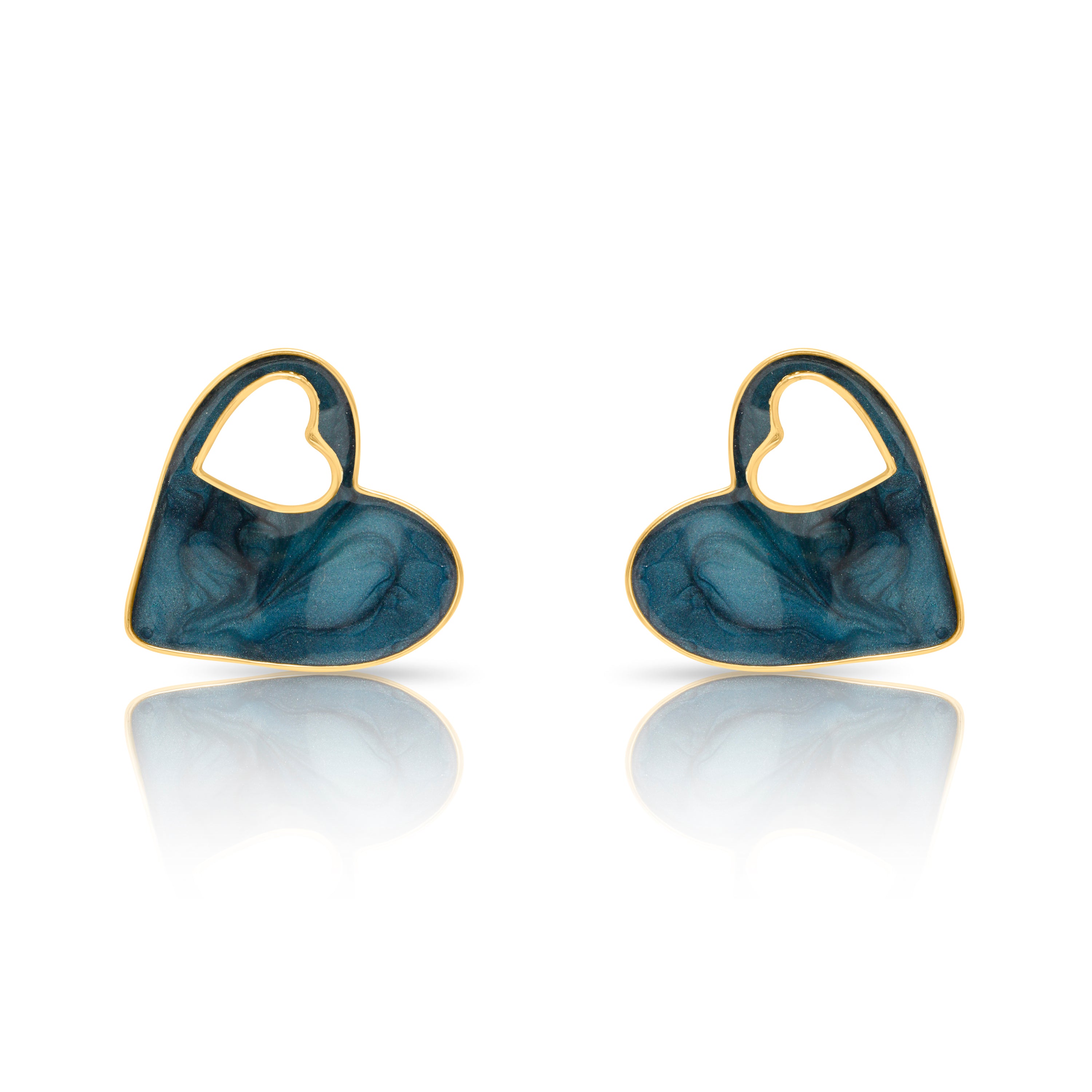 Double Hearted Blue Earrings