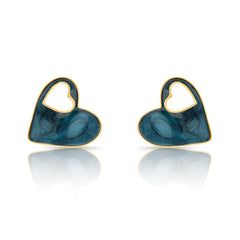 Double Hearted Blue Earrings