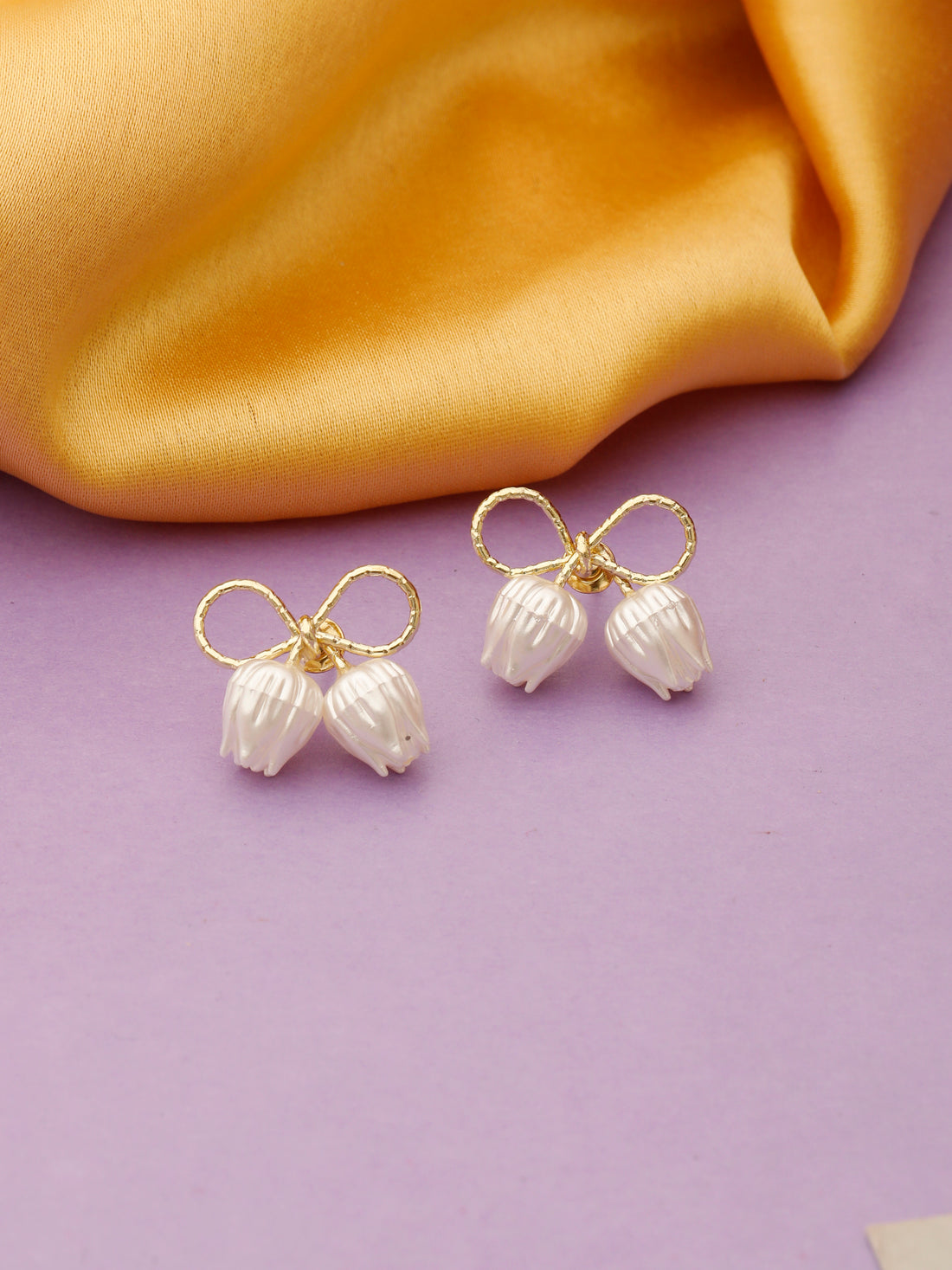 The Rose Knot Gold Earrings