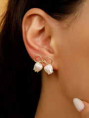 The Rose Knot Gold Earrings