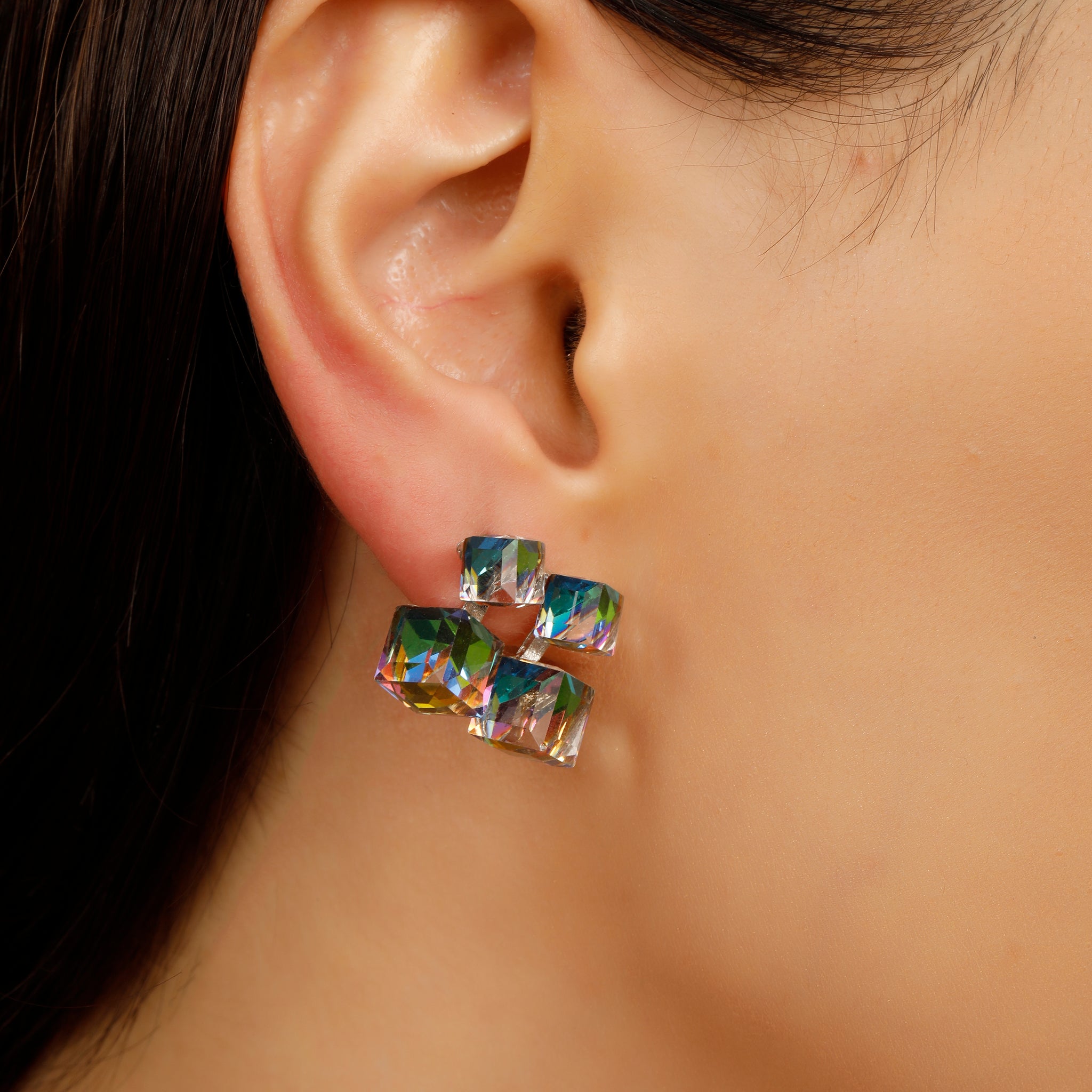 Emerald Stone Ranbow Earrings