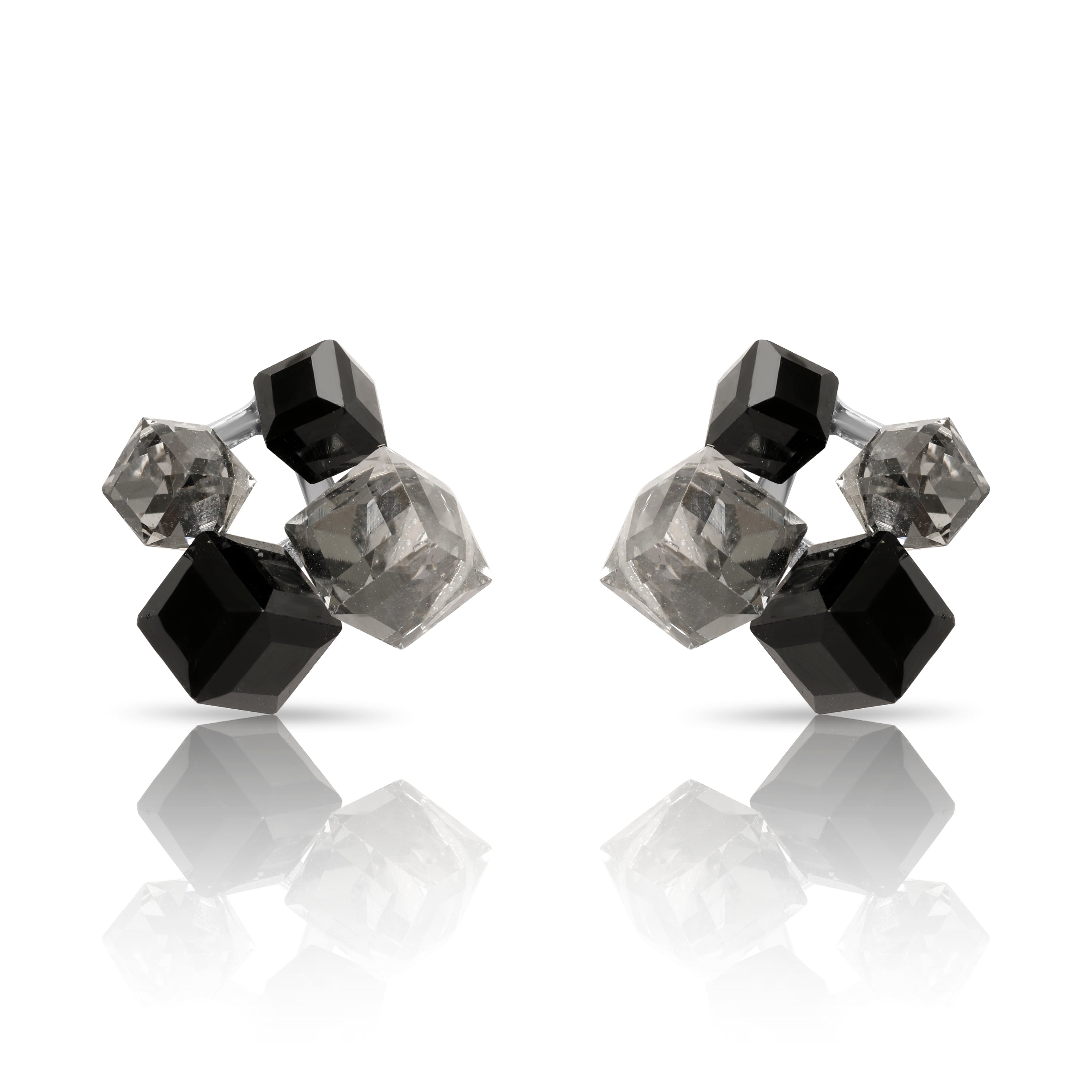 Emerald Stone Black Earrings