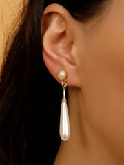 Dripping Pear Gold Earrings